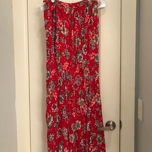 Red Flora Maxi Skirt Size M
